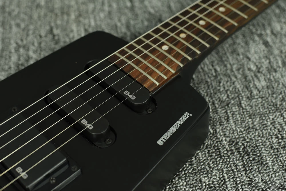 Новая безголовая черная электрическая гитара портативная дорожная