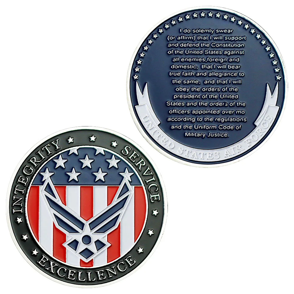 

US Air Force Souvenir Integrity Excellence Service Military Coin Challenge Coin Silver Plated Commemorative Coin