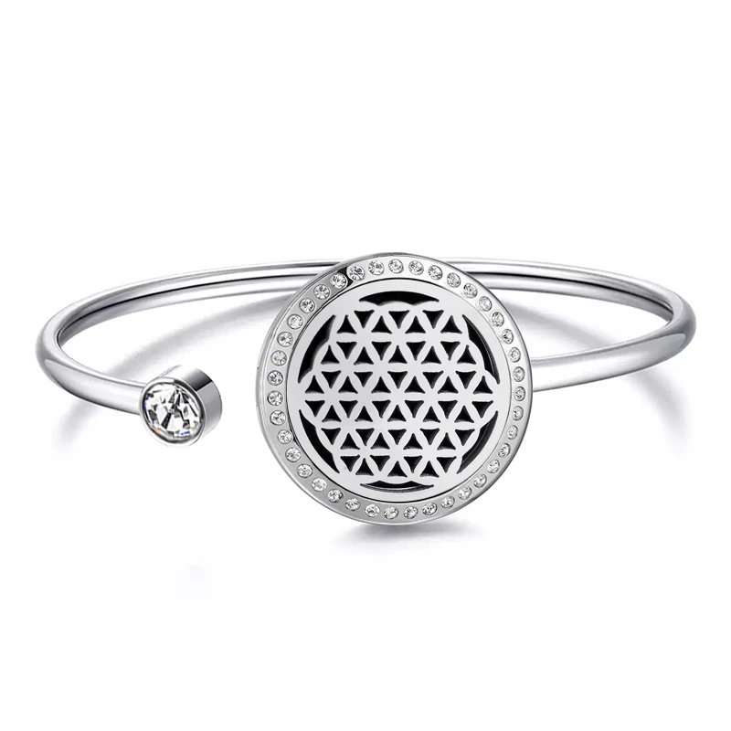 25mm with Crystals Снег 25 мм магнит Арома медальон из нержавеющей стали ароматерапия с основными типами масел браслет с медальоном может вихнуть вверх и вниз - Окраска металла: 25mm with Crystals