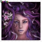 Цветочная Женская Алмазная вышивка, DIY 5D алмазная живопись, полная квадратная круглая стразы, картина, Алмазная мозаика Beadwork