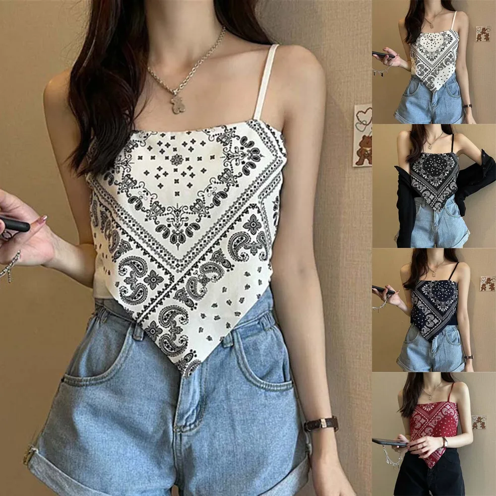 

New Fashion Summer Women Sexy Satin Tie Back Knot Spaghetti Bandana Tube Crop Top Sleeveless Vest Strap Tank Blouse