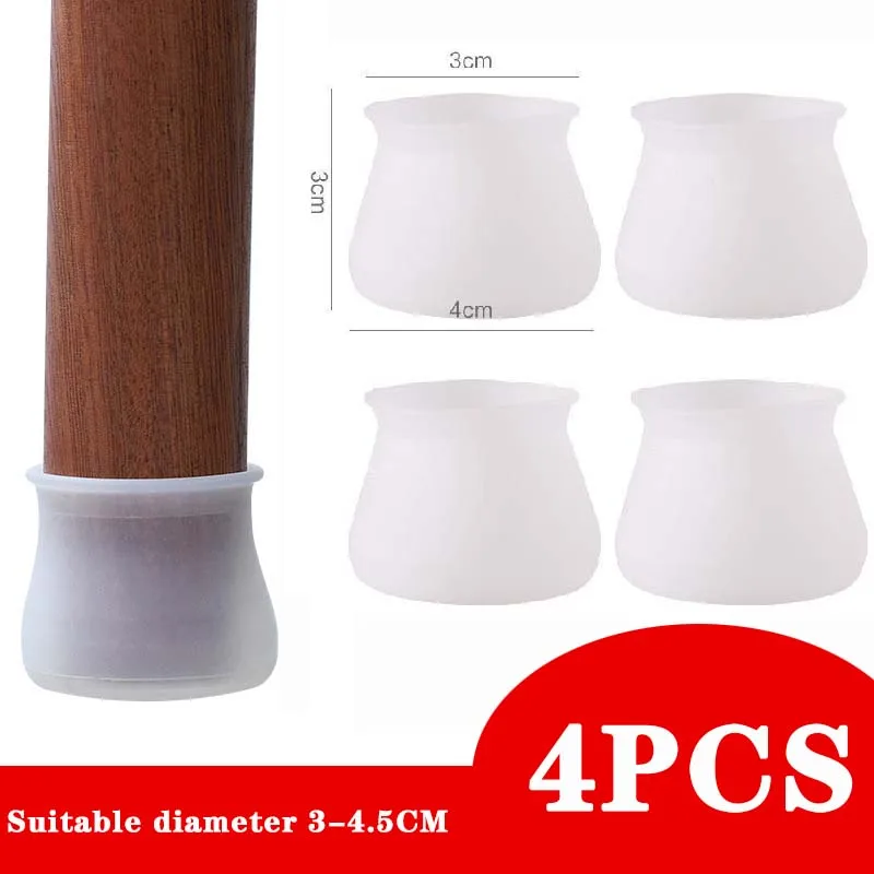 

4pcs Silicone Furniture Pads Protection Cover Table Feet Pad Floor Protector for Chair Leg Floor Protection Anti-slip Table Legs