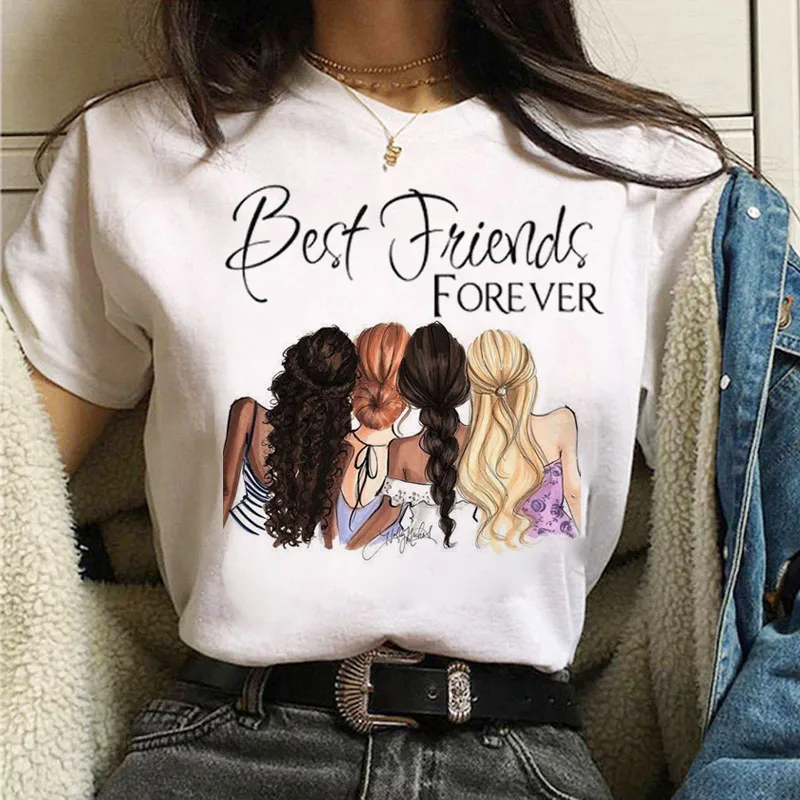 

New Friends T Shirt Fashion Women T Shirt Girls Casual Short Sleeve Tops Female Harajuku T-shirt Best Friends Tee Vogue T-shirt
