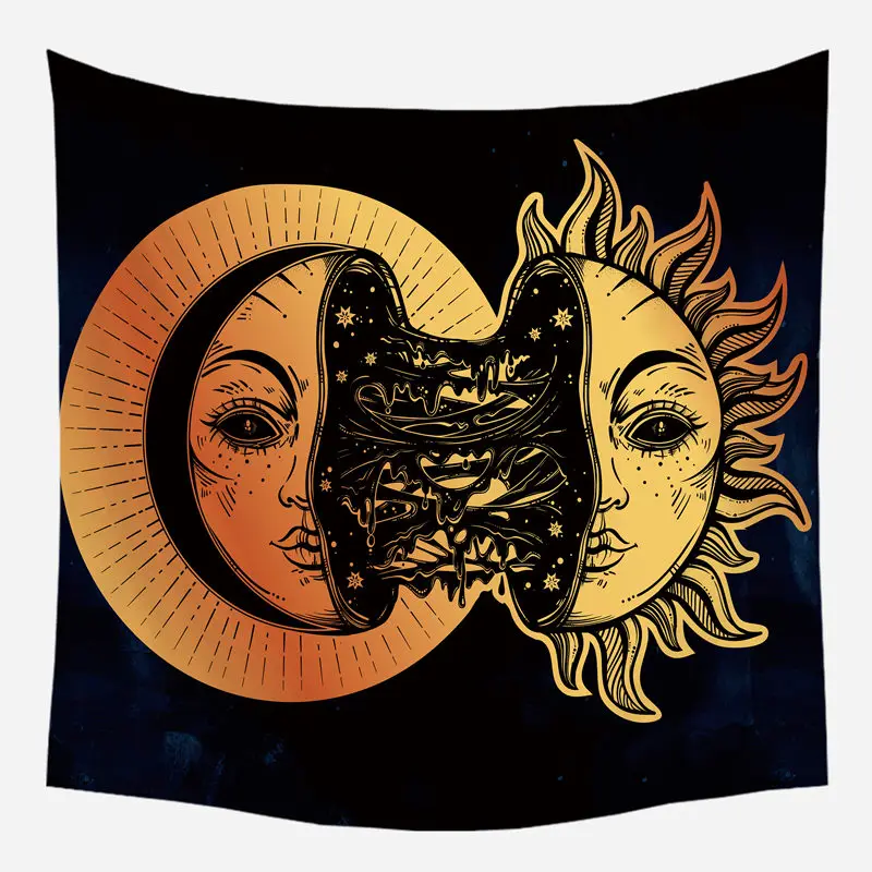 Гобелен колдовства иврит Ayin Psychedelic Астрология Коза Тотем Бохо Декор Divination