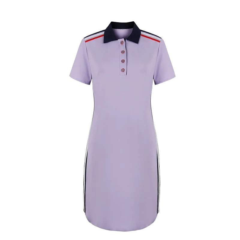 6 Fashion Brand Women Polo Dress T Shirt Short Sleeve Summer Elegant Dresses Patchwork Female Casual Oversized 6XL Vestidos - Цвет: 6
