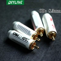 diylive xlo pure copper gold plated rca lotus head hifi audio cable plug in av connector lotus head terminal