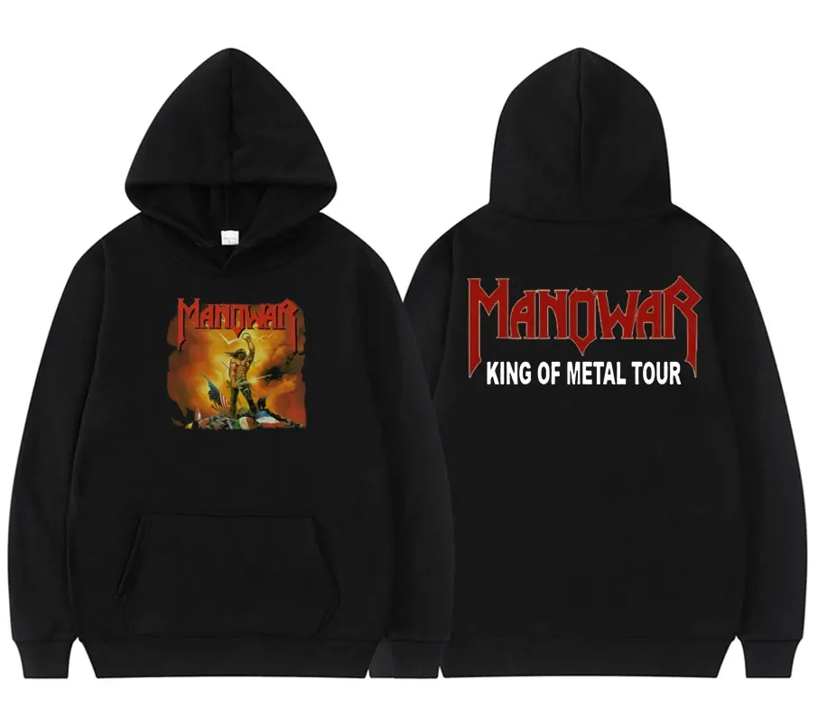 

Новинка, удивительная редкая Толстовка MANOWAR Kings of Metal VTG 1989, мужская и женская модная свободная уличная одежда, мужская повседневная толстовк...