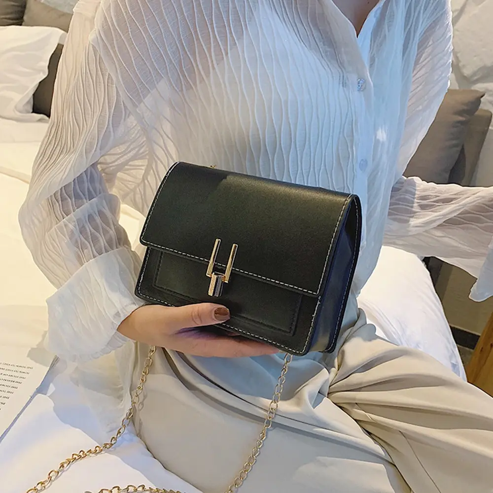 Модные 2020 Мини искусственная кожа женские сумки на плечо с цепочкой для женщин