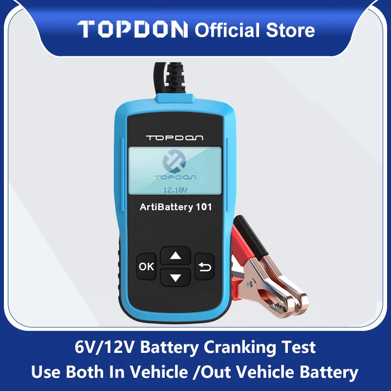 TOPDON AB101 автомобиля Батарея Тесты er 12V Напряжение автомобильной Зарядное