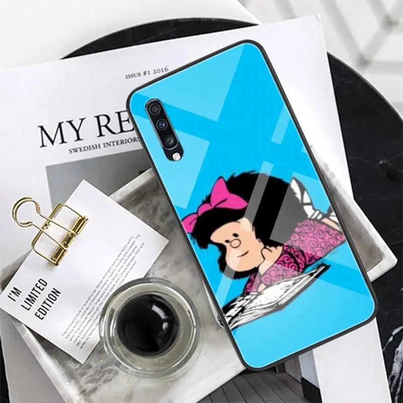 

Hot cute Mafalda Phone Case Tempered Glass For XiaoMi 8SE 6 8lite MIX2S Note 3 Redmi Note 7 5 4 Redmi 6A 5Plus 4X