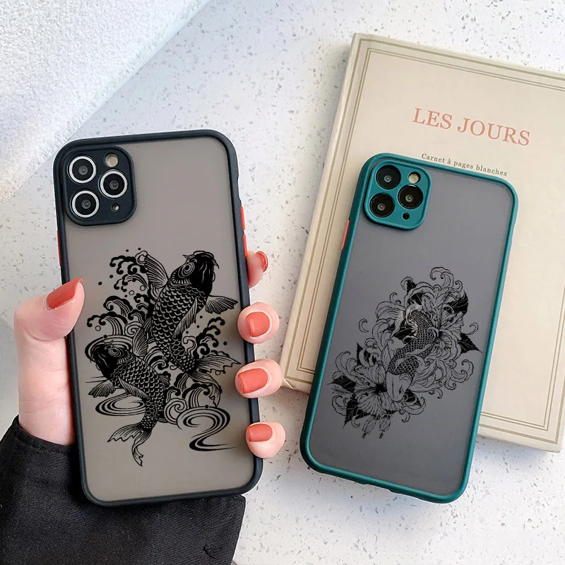 Carp Phone Case For iPhone 8 6s 7 Plus SE 2 Cyprinid Case For iPhone 11 12 13 Pro Max Mini X XR XS Max Shockproof Back Cover
