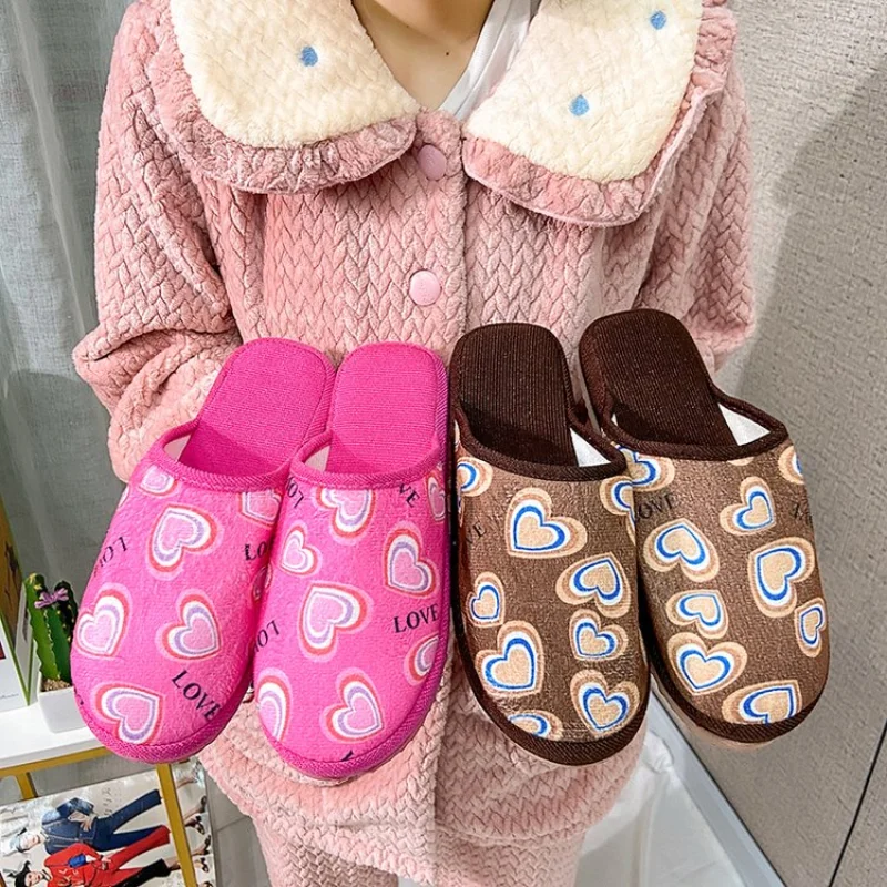 

2021 New Women's Baotou Women's Shoes One-word Slippers Large Size Suede Flat Bottom Slippers for Home Women's Shoes