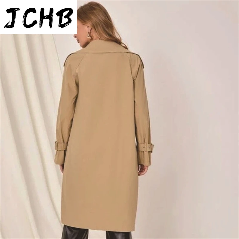 

Casual Fashion Long Sleeve Women's Trench Coat 2021 Autumn Temperament Classic Long Coat Female Woman Jacket Windbreaker Trench