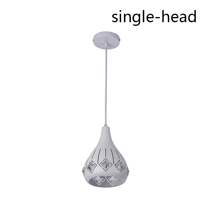 Single head Светодиодный потолочный светильник s E27, потолочный светильник, Современный хрустальный железный светильник, скандинавский светильник для кафе, ресторана, спальни - Цвет корпуса: Single head