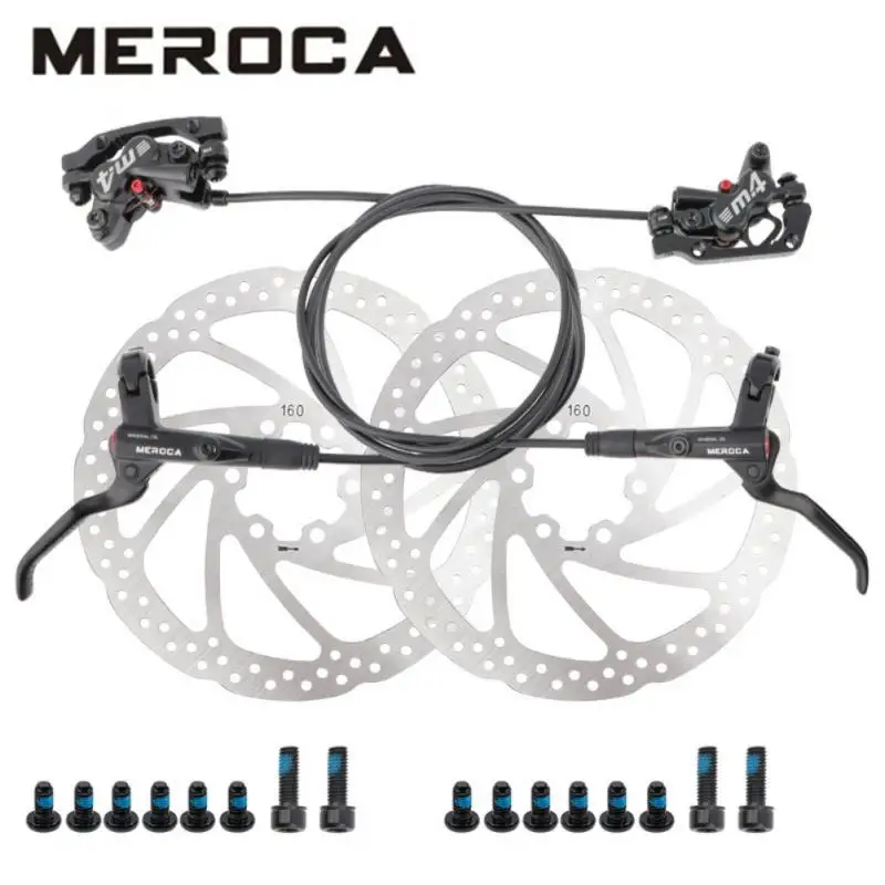 Масляный тормоз для горного велосипеда MEROCA, левый и задний тормоз для велосипеда MT420 F 800 мм/R 1400 мм 160 мм, дисковый передний тормоз, велосипедн...