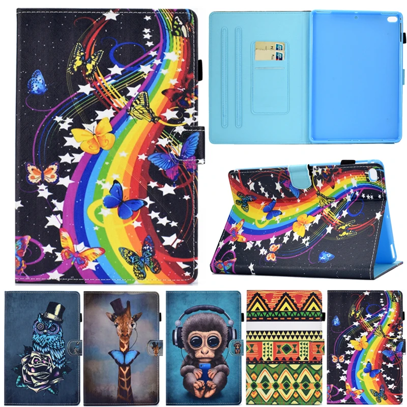 

Cover For Apple Pad Ipad 9.7 2018 Cartoon Leather Stand Fundas Case For IPad 9.7 inch 2017 A1822 A1823 Tablet Covers Cases Shell