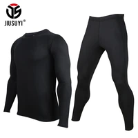 men winter thermal underwear sets fleece lined warm stretch tight compression base layers tops bottoms suits clothes long johns
