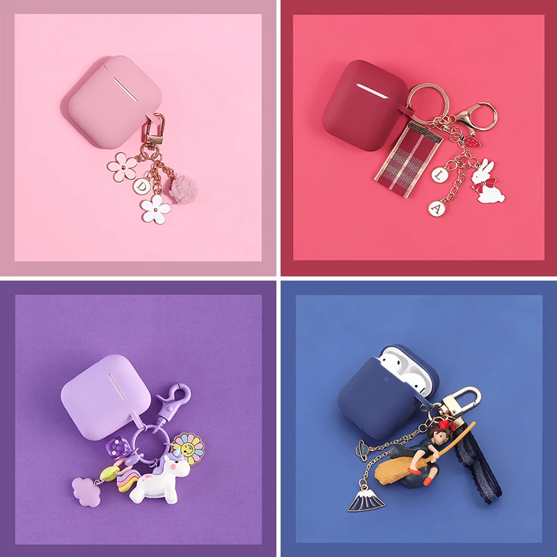 Чехол для AirPods чехол с милым цветочным рисунком Кроликом единорогом AirPod зарядное