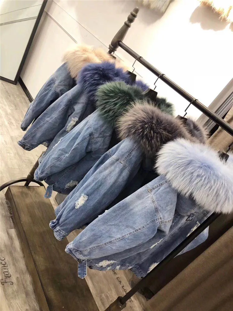 

Fashionable Casual Natural Fox Fur Liner Women Winter 2019 Coats With Real Raccoon Hood Female Outwear Thicken New Women Jacket