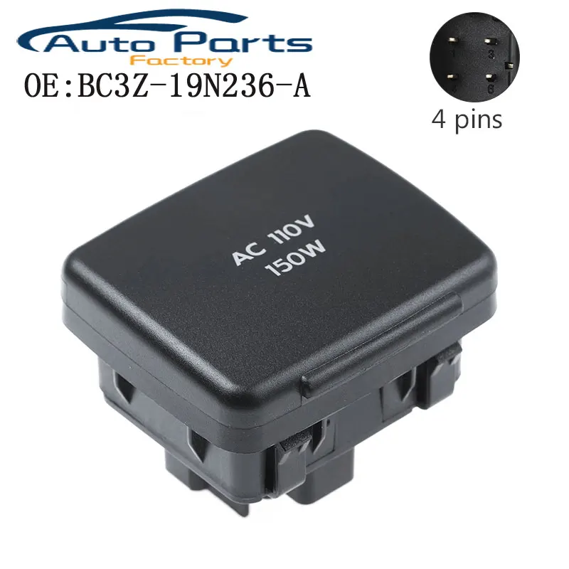 

New Center Console Rear AC Power Outlet Plug 110V 150W For Ford Lincoln 110V 150W BC3Z-19N236-A BC3Z19N236A