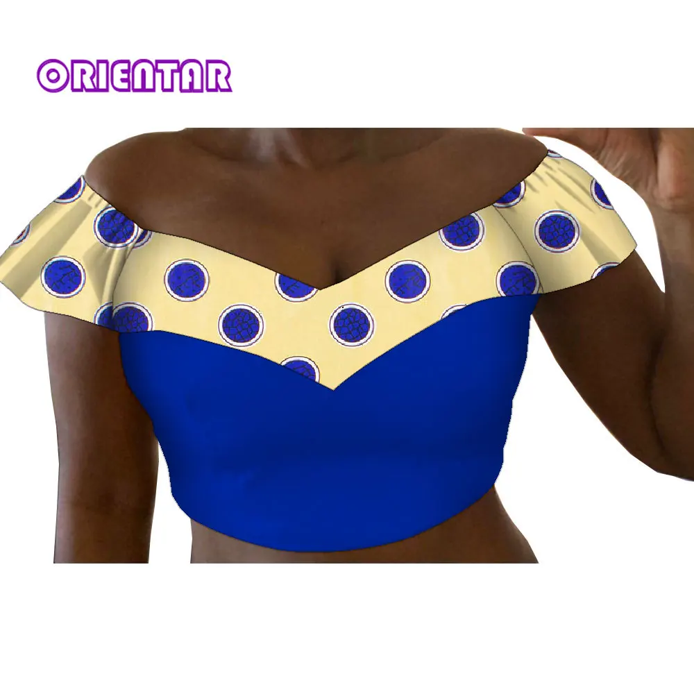 

Fashion Women Crop Top African Print V-neck Tube Top Ankara Floral Print Dashiki Club Wear Sexy Hip Hop African Clothes WY9363