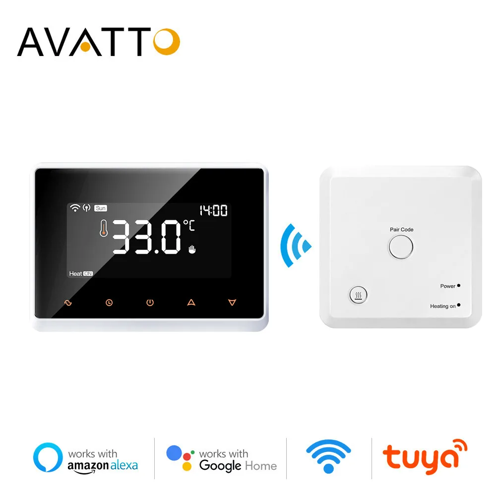 

Wifi Smart Thermostat,Tuya RF Wireless Temperature Controller for Gas Boiler Water Heating,Works with Alexa Google Home