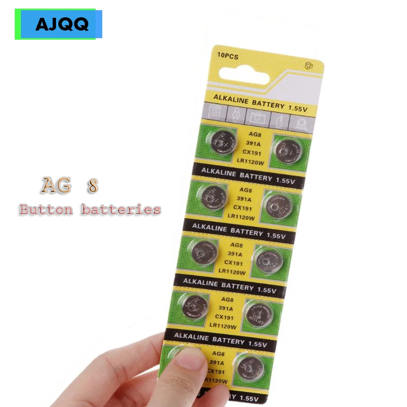 Factory Price 80PCS AG8 LR55 191 Alkaline Battery 1.55V LR1120 391 SR1120 Button Watch | Электроника