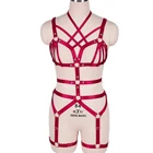 Выдалбливают рейв Носите бюстгальтер ремень комплект эластичные Высокая Талия подвязки приспосабливаемая панк Полный тела жгут