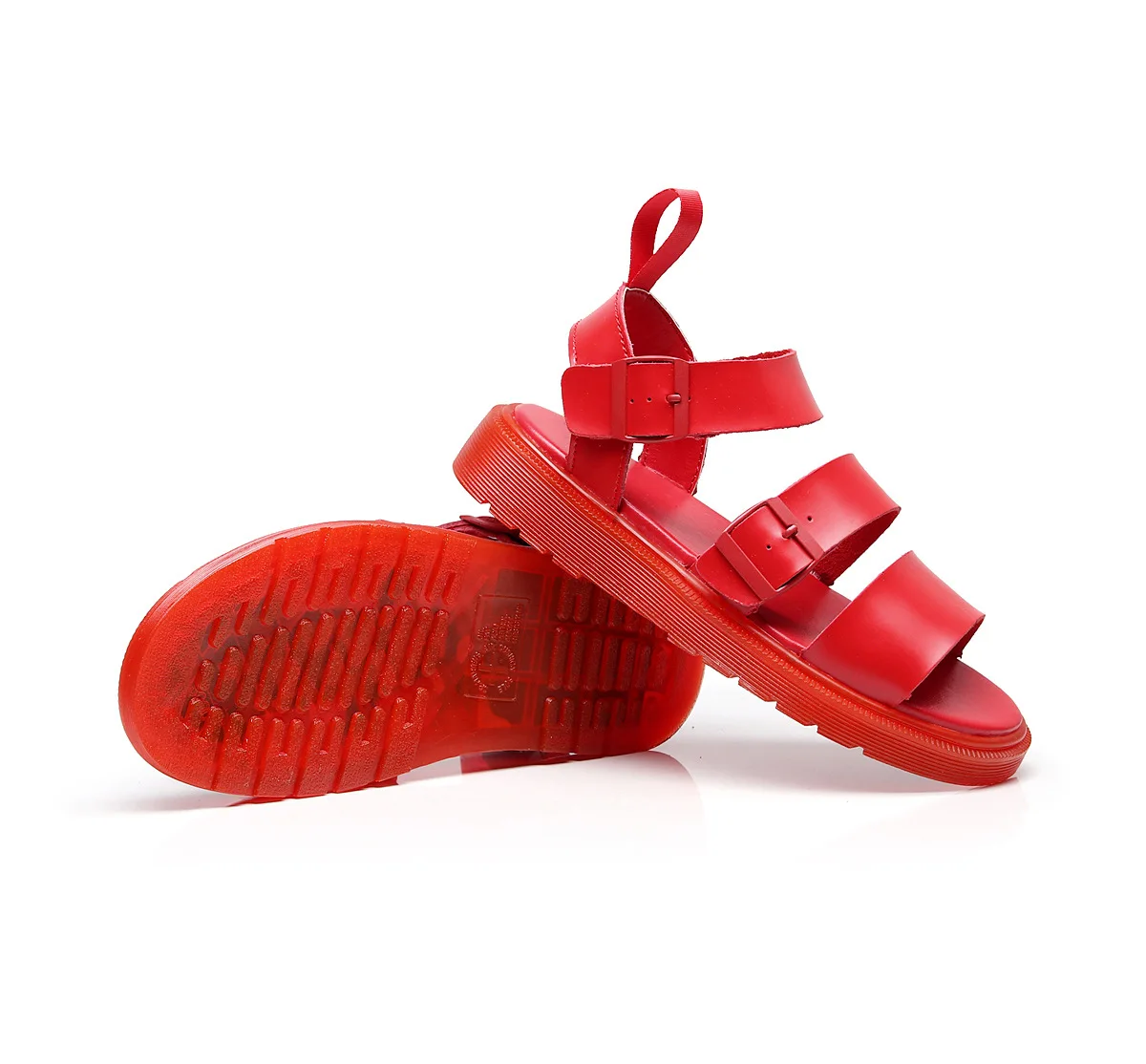 

sandals women's leather flat bottom buckle casual sandals