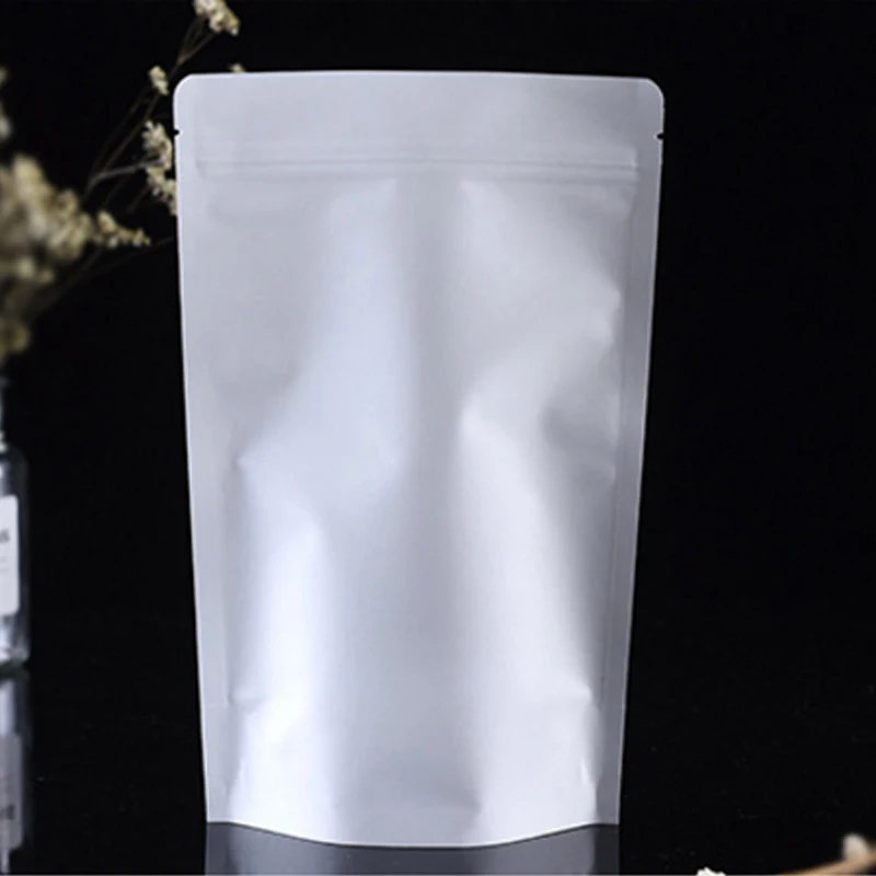 50pcs/lot White Aluminum Foil Self Sealed Packaging Bags Coffee Bean Baking Food Bag | Дом и сад