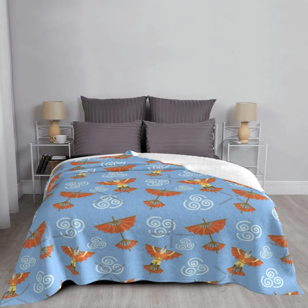 Aang Glider Pattern Blanket Bedspread Bed Plaid Towel Hoodie On The | Дом и сад