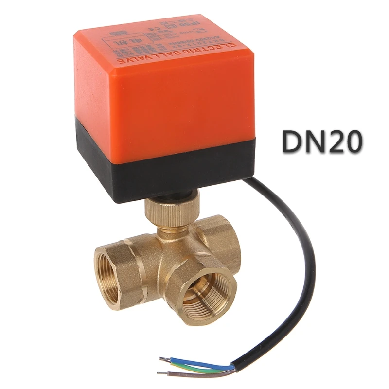 AC 220V DN15 DN20 DN25 3-ходовой моторизованный шаровой клапан электрический три линии