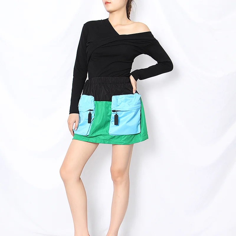 Женская Повседневная юбка TWOTWINSTYLE эластичная мини-юбка с высокой талией и