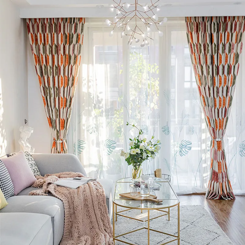 

Бесплатная пользовательская занавеска GYC2572 Gyrohome, 1 шт., Геометрическая Затемняющая занавеска "на заказ" для окна гостиной, Декор