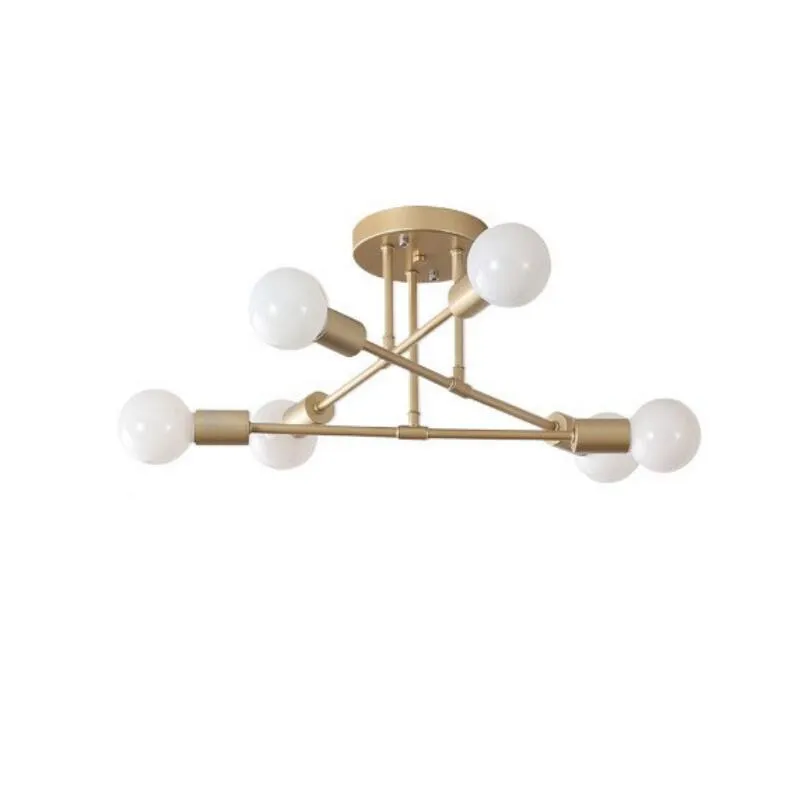 Современный золотой потолочный светильник с 6 источниками света лампа E27