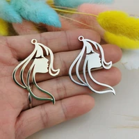 10pcs pretty girl zinc alloy charms golden silver color metal cute earring charms fit diy jewelry accessories sexy lady pendants