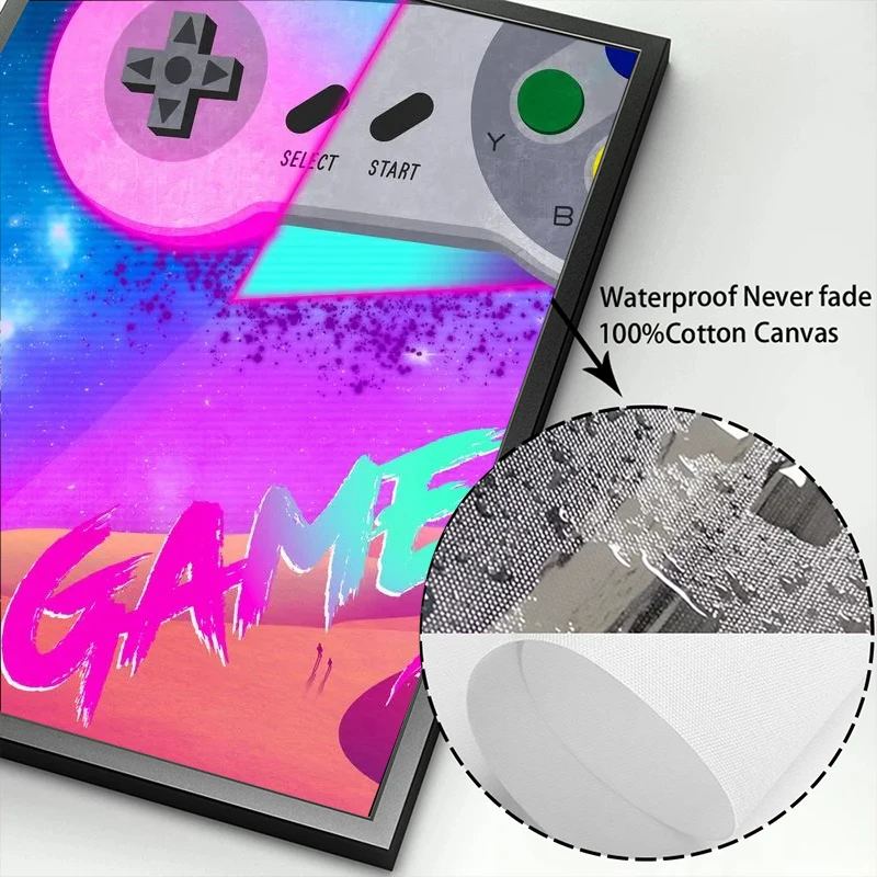 Современный цветной мультяшный игровой автомат художественный плакат печать на