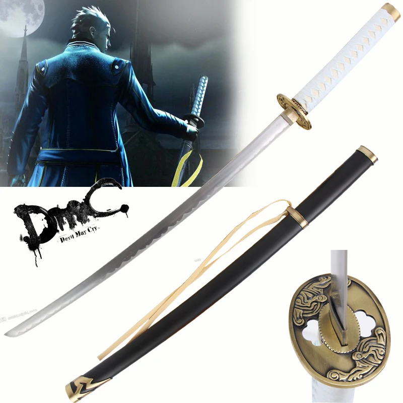 

Japanese Katanas Decorative Swords Yamato Swords Real Steel Blade For Devil-May- Cry- Vergil's Cosplay Props