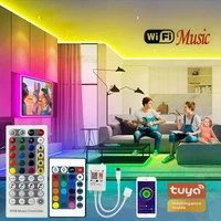 wifi music remoter 5v 12v 24v 5050 10meter rgb led strip lights tuya smart life app controller for alexa google assistant
