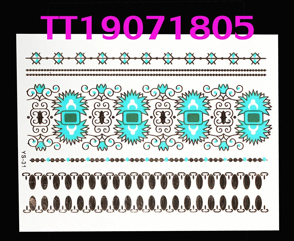 20X14 12 шт Вспышка Цвет Татуировки Временный макияж комплект синий будущее