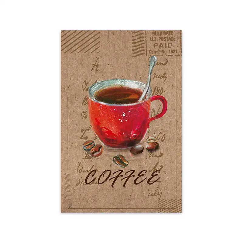 Скандинавский винтажный настенный художественный постер абстрактный кофейный