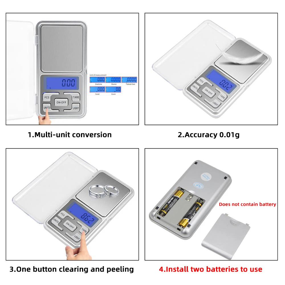 Компактные электронные кухонные весы карманные высокоточные цифровые для