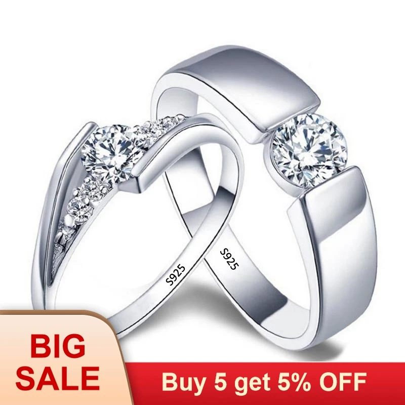 Модные Романтические свадебные кольца для возлюбленной оригинал серебро 925