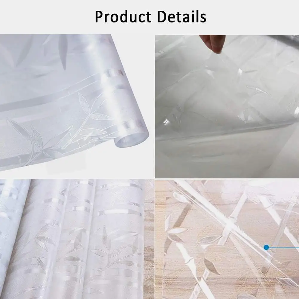 

Static Cling Window Film,Privacy Door Film,Decorative Glass Film,Bamboo/Removable/Stained Glass/Anti UV for Home Office Decor
