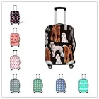Эластичный Защитный чехол для чемодана, многоцветный Дорожный Чехол для чемодана с рисунком пуделя, 18-32 дюйма, аксессуары для путешествий