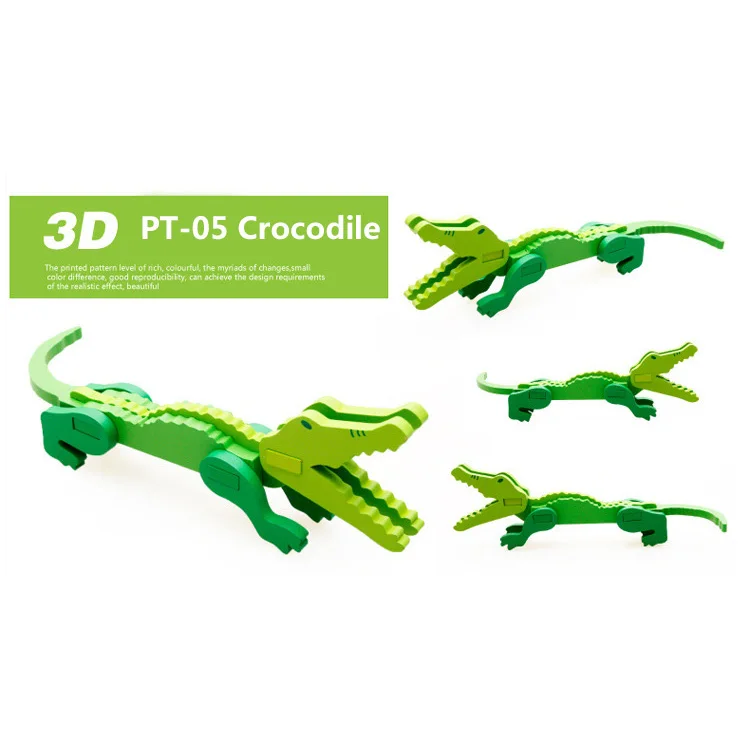PT-05 Новые красочные деревянные 3D Животные головоломки модель ребенка раннего возраста Развивающие игрушки для детей деревянные головоломки игры - Цвет: PT-05