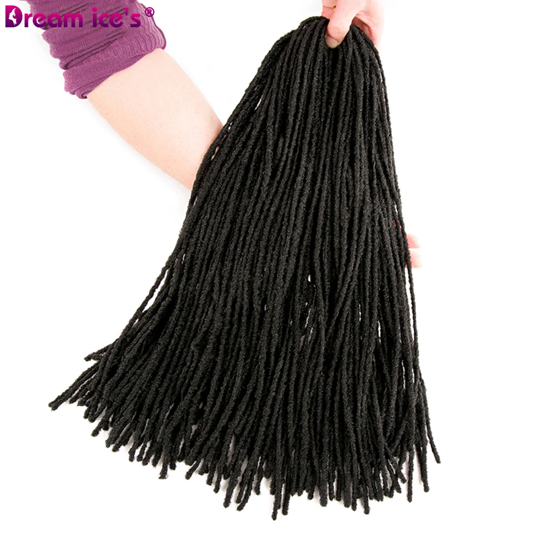 

Synthetic Hair Soft Deadlocks Sister Locks Afro Crochet Braids For Women Locs Crochet Hair 18inch Black Color Dream Ice's