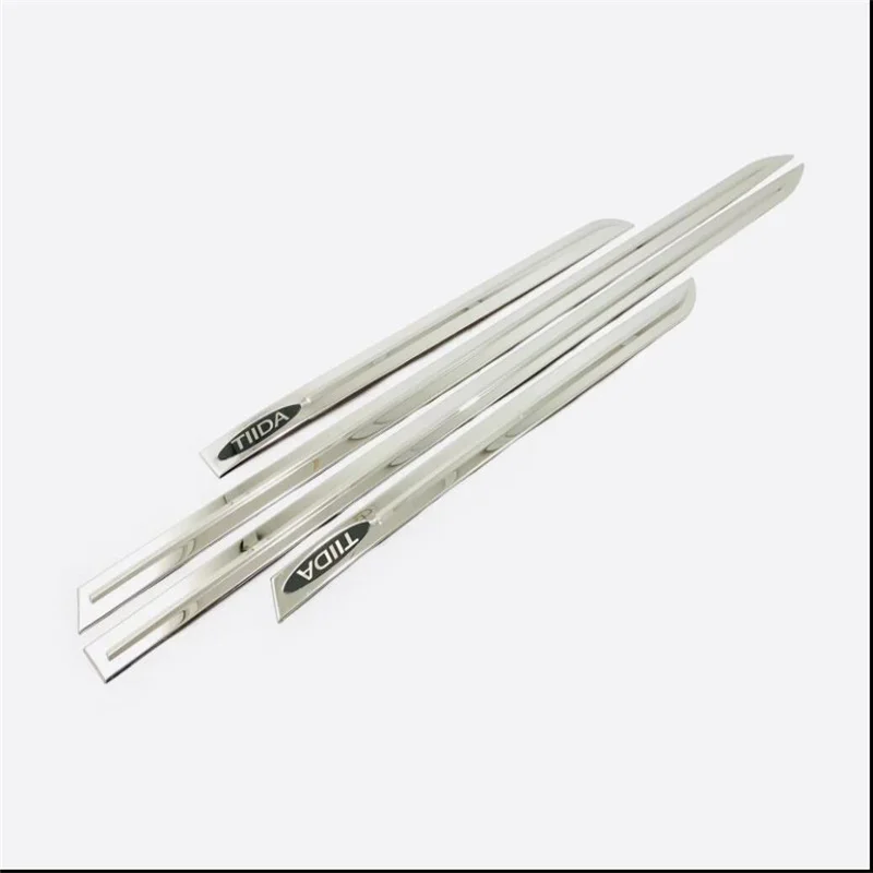 

For Nissan Tiida 2016 Car Body Side Door stainless steel Trims Strip Cover Edge Protector Frame Molding Accessories