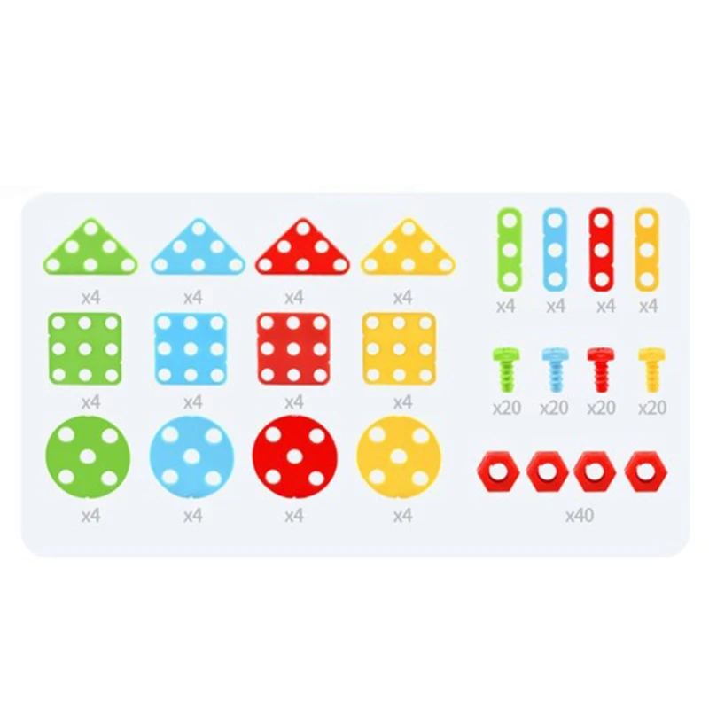 

1Set Interactive ABS 3D Drill Puzzle with Screwdriver Toolbox Stimulated Blocks Toy Stacking Block Set Construction Toy 85DE