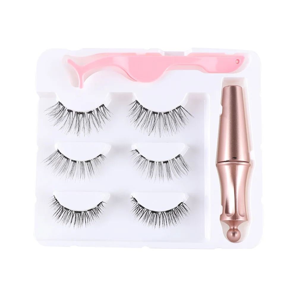 Set 01 Classic 5 магнитные Накладные ресницы с магнитной подводкой для глаз и набор пинцетов Магнитный ненастоящий ресницы Водонепроницаемый стойкий ресницы удлинитель макияж - Цвет: Set 01 Classic